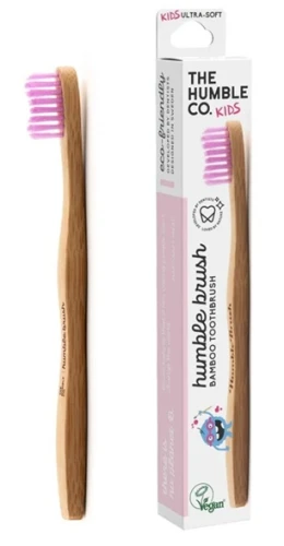 Szczoteczka do zębów dla dzieci, bambusowa ultra soft różowa 14.5cm 6665_1_11254764.jpg