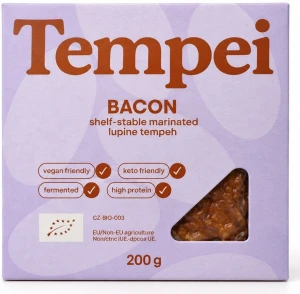 Tempeh z łubinu marynowany o smaku beconu 200 g