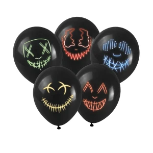 Balony z nadrukiem - efekt maski led (5 szt.)