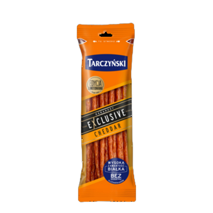 Kabanosy exclusive o smaku cheddar Tarczyński 90 g Kabanosy exclusive o smaku cheddar Tarczyński 90g