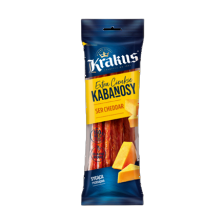 Kabanosy z serem cheddar Krakus 95 g Kabanosy z serem cheddar Krakus 95g