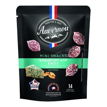 Mini snack z serem Roquefort i orzechem włoskim Auvernou 75 g Mini snack z serem Roquefort i orzechem włoskim Auvernou 75g