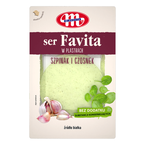 Ser favita kanapkowy ze szpinakiem i czosnkiem Mlekovita 150g