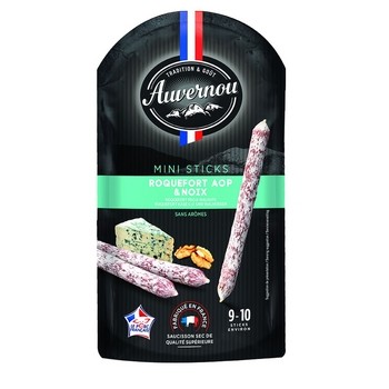 Mini Stick Z Serem Roquefort I Orzechem Włoskim 100 g Auvernou Mini Stick Z Serem Roquefort I Orzechem Włoskim 100G Auvernou