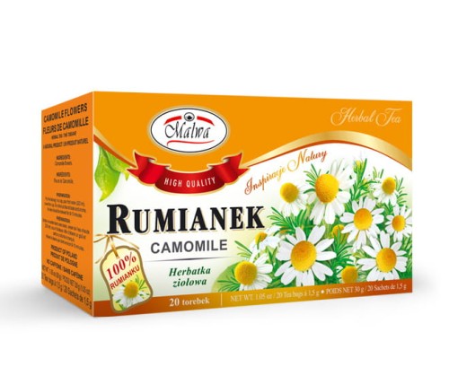 Malwa Herbatka ziołowa Rumianek 20x1,5 g 76de461e04753849baf9ad5a7852c312