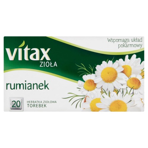 Vitax Zioła Rumianek Herbata ziołowa 30 g 20 torebek e1173530927216a8a85e174bf6c133a8