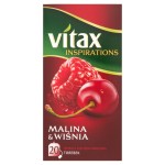 Vitax Inspirations Malina and Wiśnia Herbata ziołowo-owocowa 40 g 20 torebek