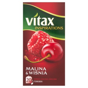 Vitax Inspirations Malina and Wiśnia Herbata ziołowo-owocowa 40 g 20 torebek