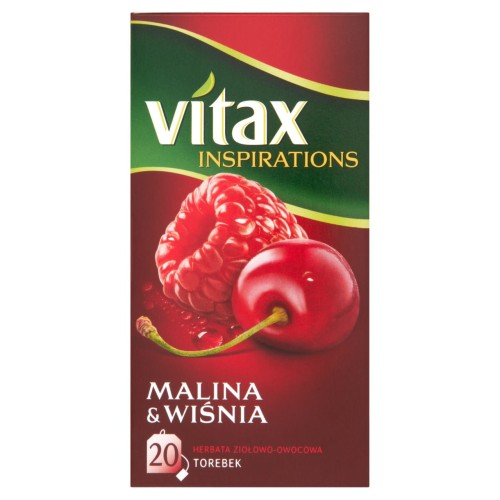 Vitax Inspirations Malina and Wiśnia Herbata ziołowo-owocowa 40 g 20 torebek 1273f6d65397dc3fc8b5f4fd6c97ad0d