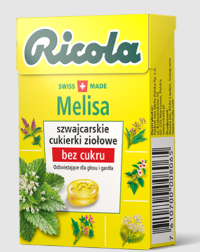 Ricola Melisa Szwajcarskie cukierki ziołowe 27,5 g 953fadfd5642d263d9af9ed926ec5163