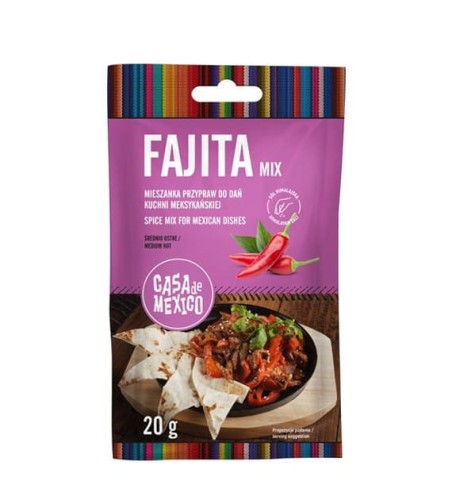 Casa de Mexico Spice Fajitas Mix Przyprawa 20 g e70a67110ac267a9de86215c219e3768