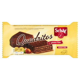 Schär Quadritos Bezglutenowe wafle o smaku kakaowym pokryte gorzką czekoladą 40 g 2 sztuki 405e76d703184097b4e3ef4618166689