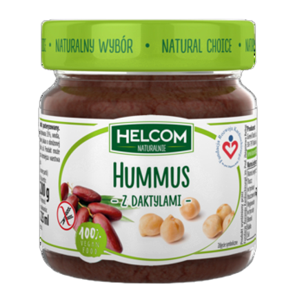 Helcom Hummus z daktylami bez dodatku cukru 200 g Helcom Hummus z daktylami bez dodatku cukru 200 g