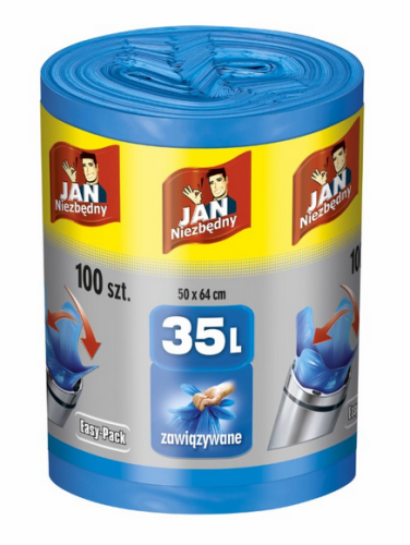 Jan Niezbędny Worki na śmieci easy-pack zawiązywane niebieskie 35 l 100 sztuk 551709eff8f82cd39d8ce007838731d8