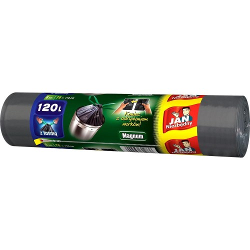 Worki na śmieci z taśmą Jan Niezbędny Magnum 120 l - 8 szt. 46c72510dd3e043d7f7c960a416a2cc5