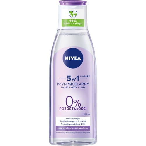 NIVEA Sensitive 3w1 Płyn micelarny skóra wrażliwa 200 ml 53a3511fc867c80a60c6b523583b961d