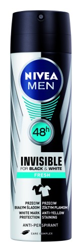 NIVEA MEN Black&amp;White Invisible Fresh Antyperspirant w aerozolu 150 ml