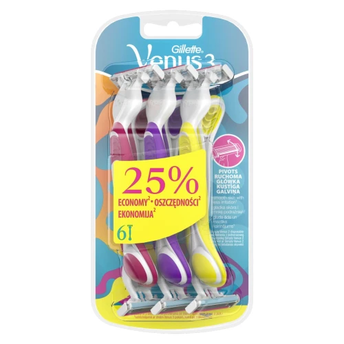 Gillette Venus Gillette Simply Venus 3 Plus Maszynki do golenia 6 sztuk 9d62266852118c11e3b70eec1f5f07d7