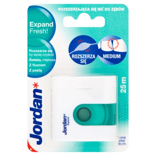 Jordan Expand Fresh! Rozszerzająca się nić do zębów 25 m a6c8a493eeb0956b4d130bcc35578ec3