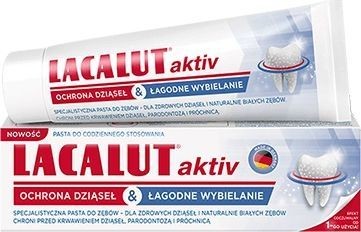 Lacalut Pasta do zębów Aktiv ochrona dziąseł & łagodne wybielenie 75 ml 9b7cc510b9dad8686da771771f19ad3a