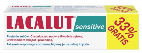 Lacalut Pasta do zębów Sensitive 75 ml + 33% c7ed06be72d5092da58115f8451ffb96