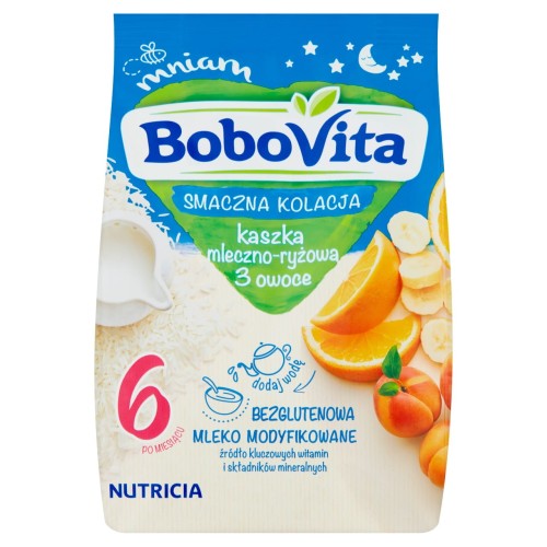 BoboVita Kaszka mleczno-ryżowa 3 owoce po 6 miesiącu 230 g 70ae0d7e771e66190d5e9f0d2ab9314c