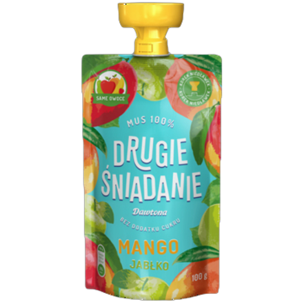 Drugie śniadanie Mus 100% mango jabłko 100 g Drugie śniadanie Mus 100% mango jabłko 100 g