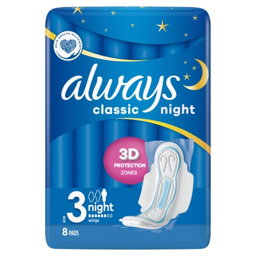 Always Classic podpaski Night 8 sztuk f1ae6d9554af22c66a2b4f2401120700