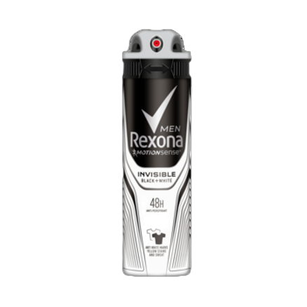 Antyperspirant Rexona Men Invisible Black&White spray 150 ml Antyperspirant Rexona Men Invisible Black&amp;White spray 150ml