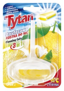 Tytan Dwufazowa kostka do WC cytrynowa koszyczek 40 g