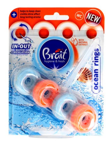 Brait kostka toaletowa 2-fazowa do WC Ocean Rings 40 g 715583da1614e1a4071b87389a05e464