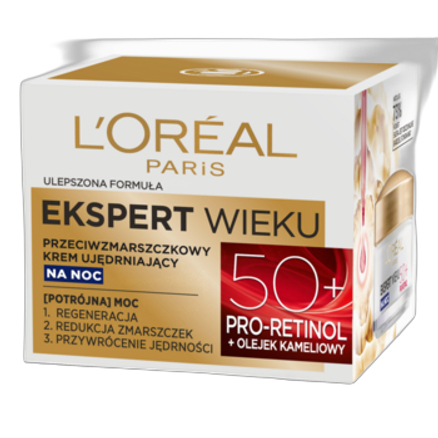 Krem L'Oreal Ekspert Wieku 50+ przeciwzmarszczkowy ujędrniający na noc 50 ml Krem L'Oreal Ekspert Wieku 50+ przeciwzmarszczkowy ujędrniający na noc 50ml