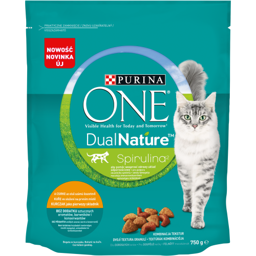 Purina One Dual Nature spirulina z kurczakiem  750 g