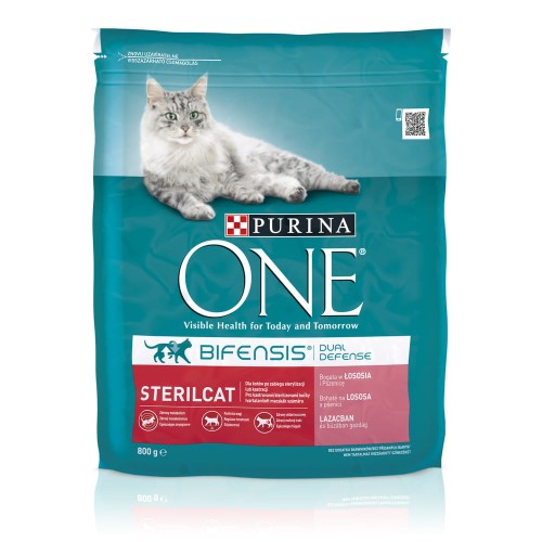 Purina One Sterilcat karma bogata w łososia i pszenicę 800 g 8ac719b201384b2529c75eff1f3dd599