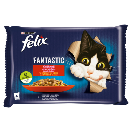 Felix Fantastic Karma dla kotów wiejskie smaki w galaretce 340 g 4 x 85 g d6cec8bfaa998308352d32d7c59d8440