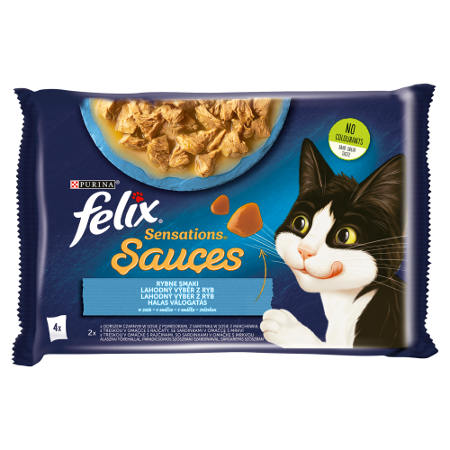 Felix Sensations Sauces Karma dla kotów rybne smaki w sosie 340 g 4 x 85 g 598674c5e9b9a2d46f793189ea456704