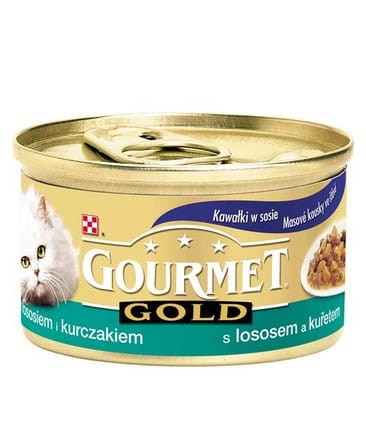 Gourmet Gold Łosoś i kurczak w sosie 85 g 409643ecf2f561f8ad4d96f1fca525cc