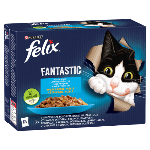 Felix Fantastic Karma dla kotów rybne smaki w galaretce 1.02 kg 12 x 85 g 7fa985227796838c2c0054f79da0a88f
