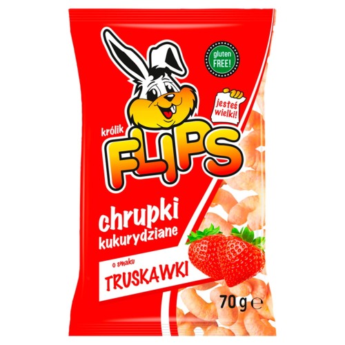 Flips Chrupki kukurydziane o smaku truskawkowym 70 g 9408d8e65e6a0e7802c2debba70dafe7