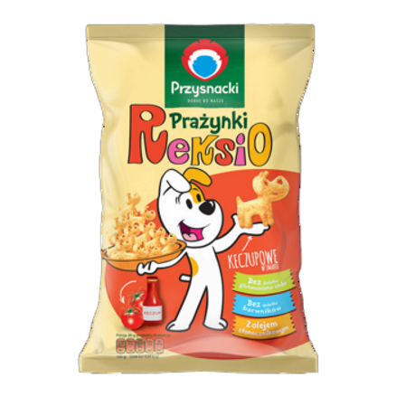 Przysnacki Reksio Prażynki keczupowe 90 g Przysnacki Reksio Prażynki keczupowe 90 g