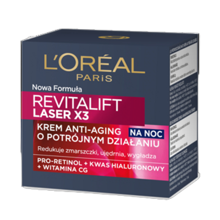 Krem L'Oreal Revitalift Laser X3 noc Anti-Age maska 50 ml Krem L'Oreal Revitalift Laser X3 noc Anti-Age maska 50ml