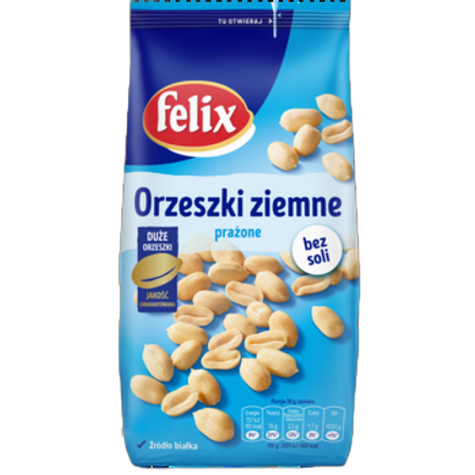 Felix Orzeszki ziemne prażone bez soli 380 g Felix Orzeszki ziemne prażone bez soli 380 g