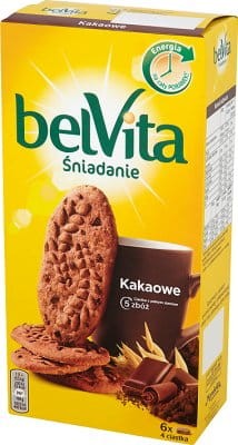 belVita Śniadanie Kakaowe Ciastka z pełnym ziarnem 300 g 6 x 4 sztuki e7190f24291ea35d33895fbc8287a208