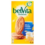 belVita Śniadanie Zboża + mleko Ciastka z pełnym ziarnem 300 g 6 x 4 sztuki