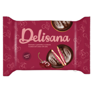 Delisana Biszkopty Z Galaretką O Smaku Wiśniowym W Polewie Kakaowej 300 g