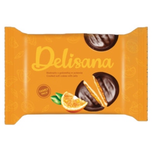 Delisana Biszkopty Z Galaretką O Smaku Pomarańczowym W Polewie Kakaowej 300 g
