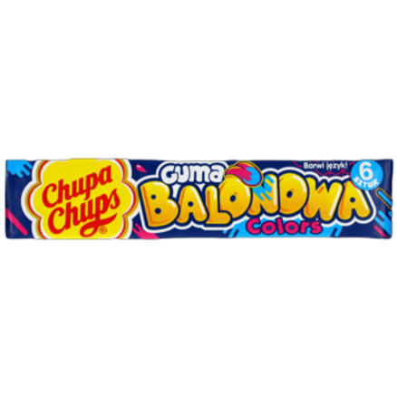 Chupa Chups Colors Guma balonowa o smaku niebieskiej maliny 27,6 g Chupa Chups Colors Guma balonowa o smaku niebieskiej maliny 27.6 g