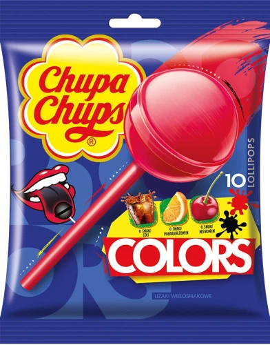 Chupa Chups Colors Lizaki barwiące 10 sztuk 120 g b3076c214e875f24619cdb989927bed8