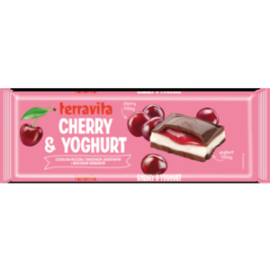 Czekolada Terravita Mleczna Z Nadzieniem Wiśniowo-Jogurtowym 235 g