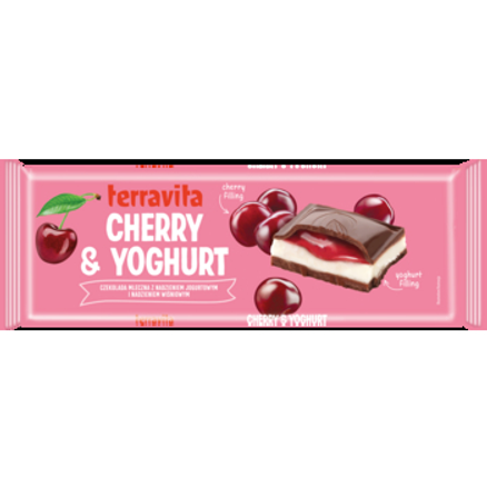 Czekolada Terravita Mleczna Z Nadzieniem Wiśniowo-Jogurtowym 235 g Czekolada Terravita Mleczna Z Nadzieniem Wiśniowo-Jogurtowym 235G